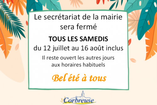 Fermeture estivale de la mairie